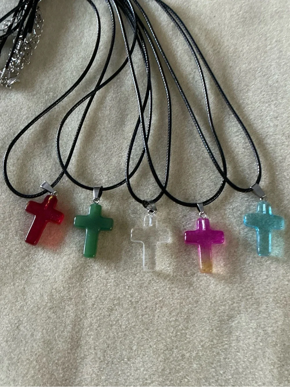 Colorful Cross Pendant Necklaces